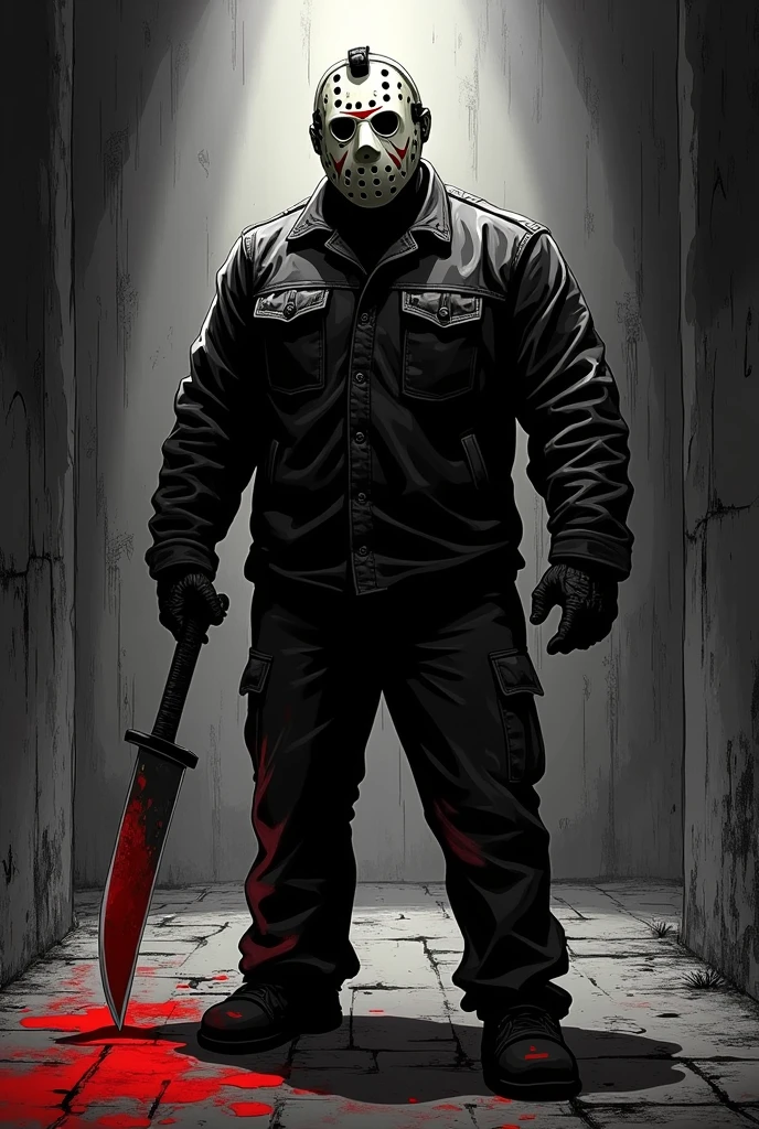 portrait of Jason from friday the 13th, hockey mask, bloody, boiler suit, intricate, cinematic lighting, highly detailed, digital painting, artstation, concept art, smooth, sharp focus, illustration, art by Artgerm and Greg Rutkowski, Cgsociety