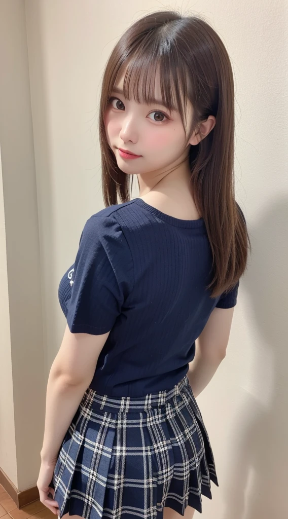 1 female、 Highest quality、 Ultra-high resolution、 (Realistic:1.4)、 blush、 cute、(Detailed face)、 Laughter、Looking into the camera、In town、Tight short-sleeved shirt、Tight pants、Huge breasts、 Accentuate your breasts、Large Breasts、Bobcut、 Straight Hair、Mole in the eye、 Full body portrait、Married women