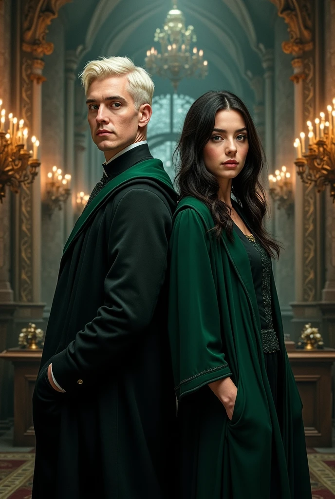 Severus Snape joven y guapos teniendo sexo con una chica adulta de pechos grandes con uniforme verde esmeralda y con adornos de Quetzalcoatl 
