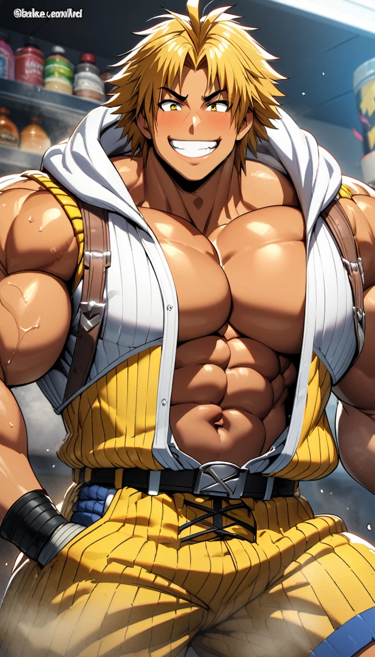 Highest quality,Huge muscles,Full Color,tidus,Massive ,smile wickedly,Open shirt,Shake hard,Devil&#39;s Wings and Tail,Normal position,Huge erect penis,Rubber Suit,Magic circle tattoo,Sex,2boys,((Zoom out,Full body photo)),Stick your tongue out,The devil enters the body,(((アナルSex,)))boys, man, anal sex, standing, man hug boy’s knees from back, man hold boy, breasts, nipples, both legs up, Open legs, best quality, very aesthetic, ultra-detailed, best illustration nsfw, sweat, steam, male 