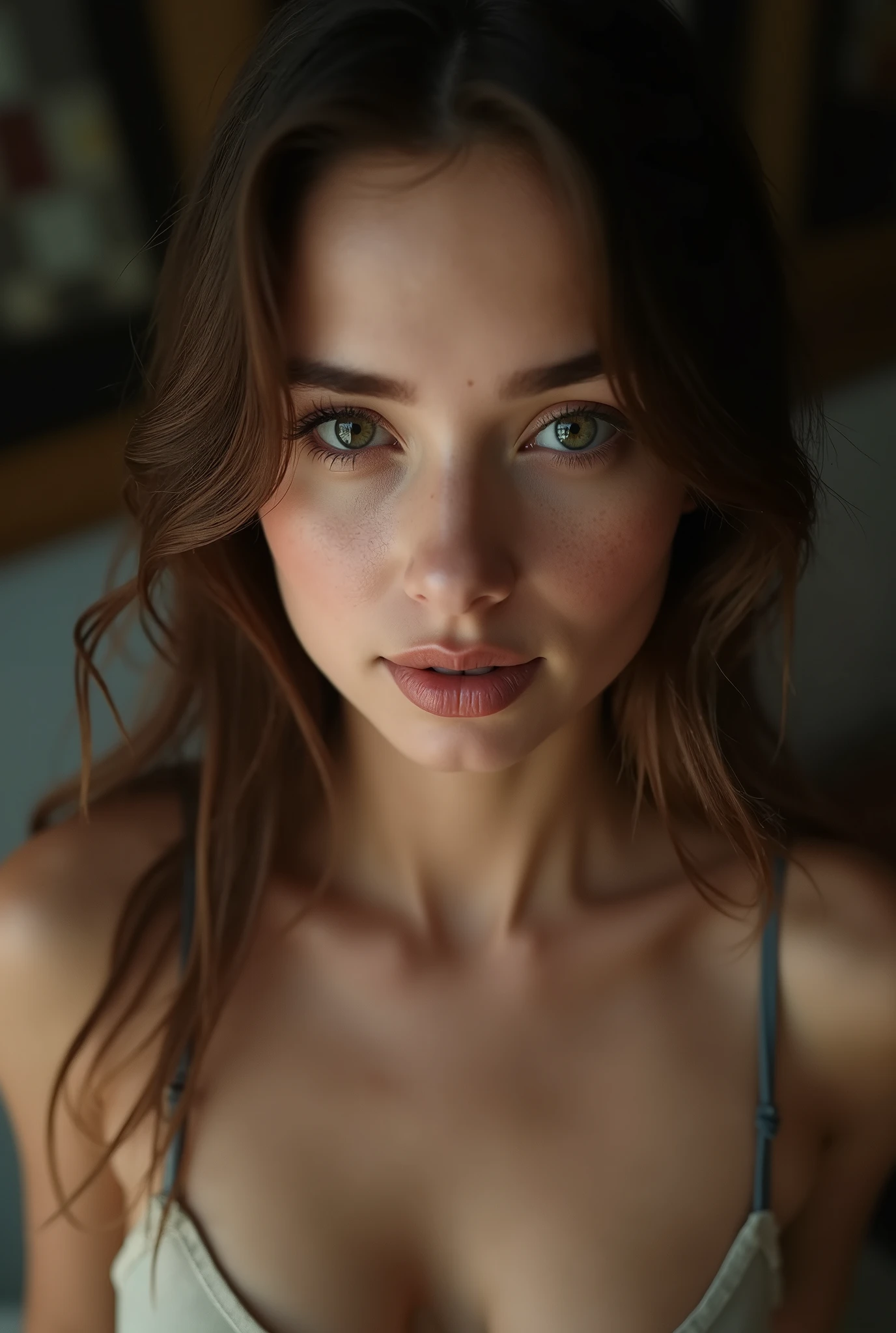 (best quality, hyperdetailed photography:1.2), beautiful lady,, red eyes, pink lips, soft skin, highly detailed skin texture, extreme details, perfect breast,soft light, massive perfect breast,head and breast portrait, cover, (detailed beautiful face, detail skin texture, ultra-detailed body:1.1) sexy vampire girl,,, naked breast,