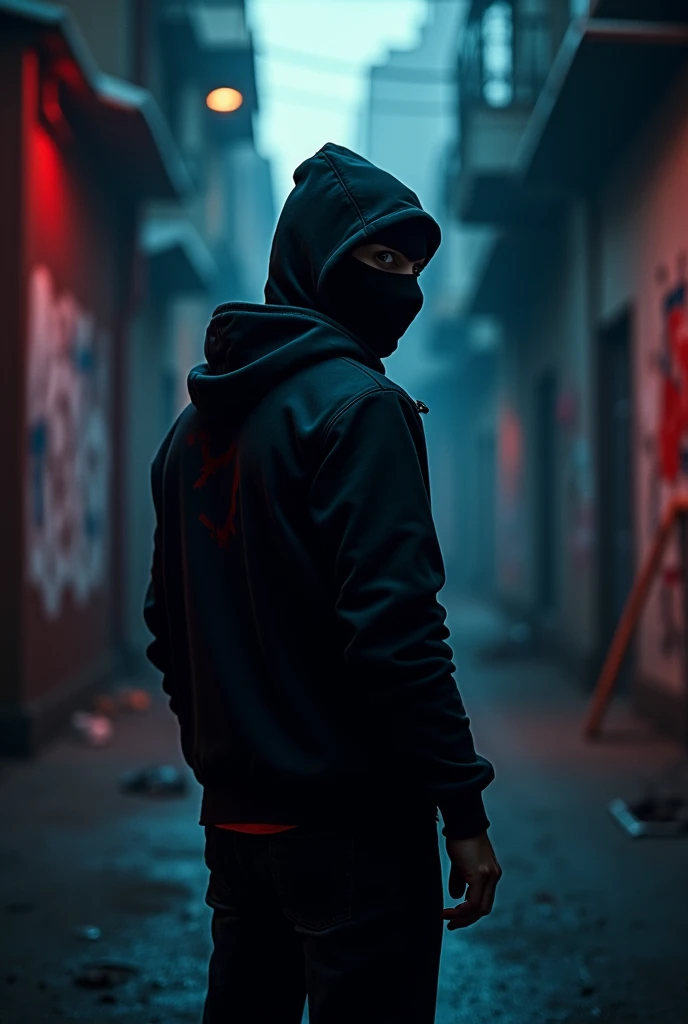 a profesional picture of 1man Slytherin, the Unseen Ninja was a shadow in the night, a master of stealth and deception. His dark indigo ninja garb was lined with a flexible, metallic weave that could deflect blades and projectiles. His face was hidden behind a sleek, black mask with slits for his eyes, enhancing his already acute night vision. His body was lean and sinewy, the result of years of rigorous training in the art of ninjutsu. His hair was a raven black, cut in a severe, practical style that would not impede his movements. His hands were adorned with fingerless gloves, allowing him to grip and handle his ninja tools with ease. A pair of kunai knives were strapped to his thighs, and a bow with a quiver of arrows was slung over his back, ready for combat or silent assassination. BREAK, realistic, perfect quality, best quality, ultrasharp, ultradetailed, perfect quality, masterpiece, intricated details, <lora:add_detail:0.4>, punk, <hypernet:sxzBloom_sxzBloom:0.3>, AS-YoungerV2 < <lora:splashes_v.1.1:0.5> Splash, splashes, splashing, explosion, exploding <lora:Smoke:0.3> smoke, smokkk, colorfull cyan, hotify, vivid colors