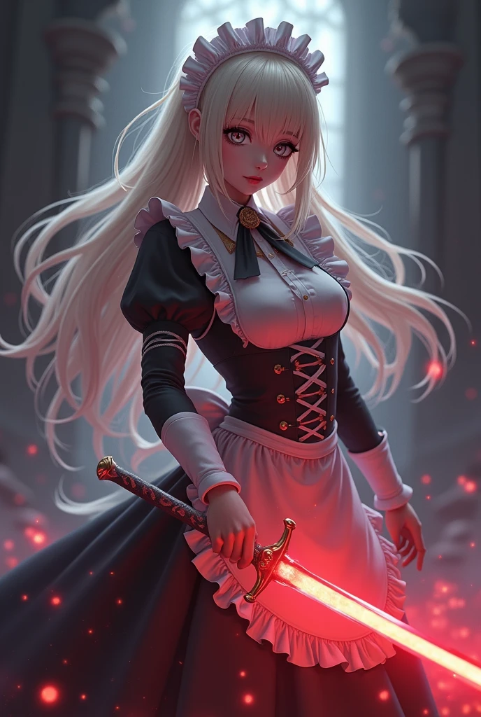 Anime girl, blond hair, medium breasts, princess dress, (((blood on face)), serious look , long hair,((blue eyes)), ((floating )) (( mountain background)), ((with electric powers in hands))