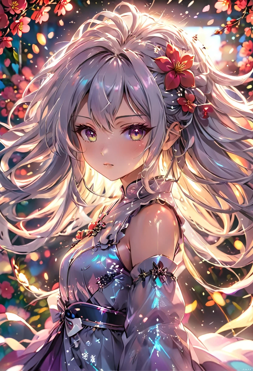 anime - style girl with long hair and flowers in her hair, cute anime waifu in a nice dress, beautiful anime girl, cute detailed digital art, beautiful anime portrait, guweiz on pixiv artstation, artwork in the style of guweiz, guweiz on artstation pixiv, detailed digital anime art, anime style 4 k