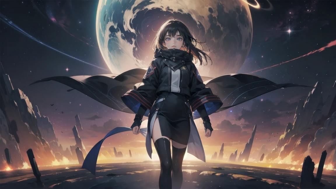 A girl as the planet Pluto
