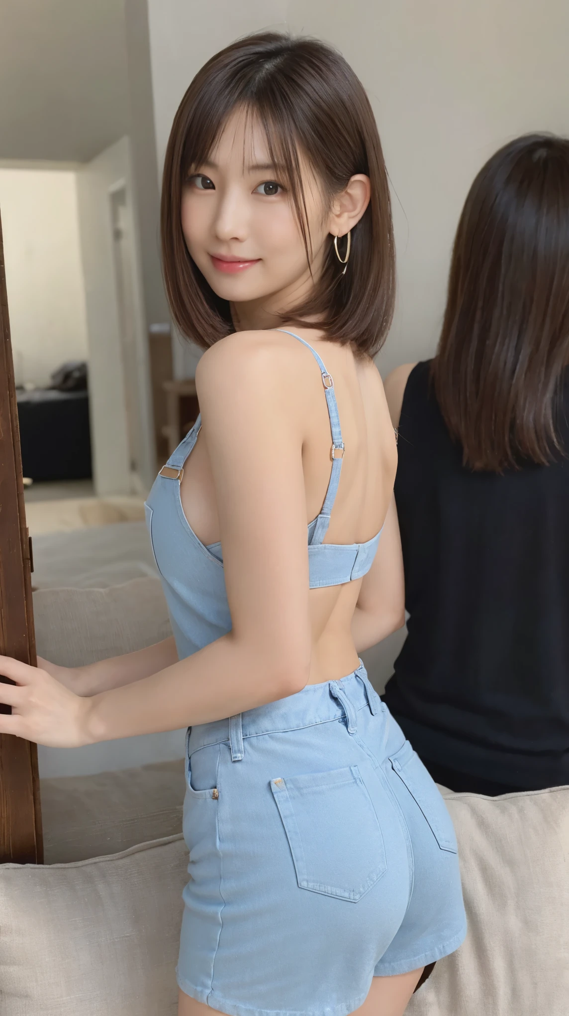 Aoyama Street,gorgeous young japanese women, Tight ass, beautiful south japanese women, 20 year old female model,Sexy girl in ripped shorts, Big eyes, Shiny, Very cute face, Narrow waist,Ultra-high resolution,Ripped jeans,Big Breasts,Ass Naked,Tank top,Naked butt, naked butt