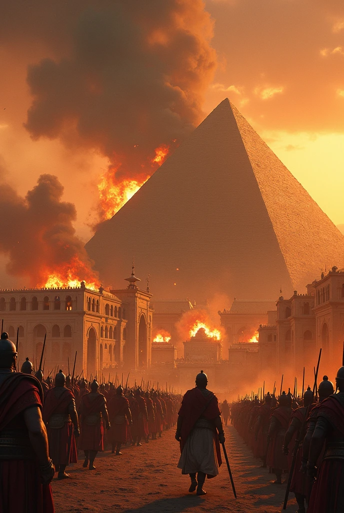 Create a visual representation of the Battle of the Pyramids, where Napoleon's forces clashed with the Mamluks, capturing the intensity and chaos of the battlefield. , The quality is good, full length, ,