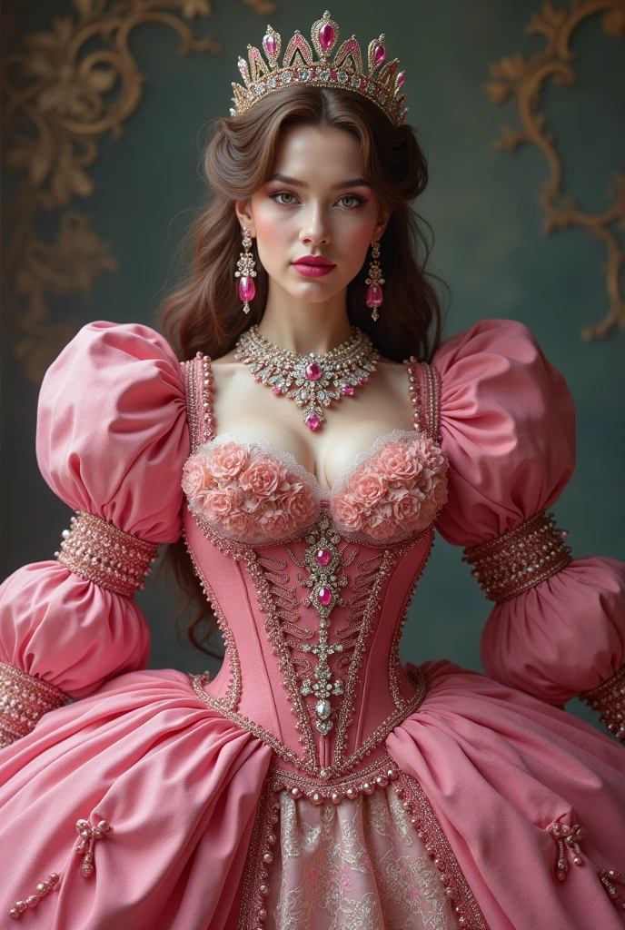 A painting of a woman, rococo style