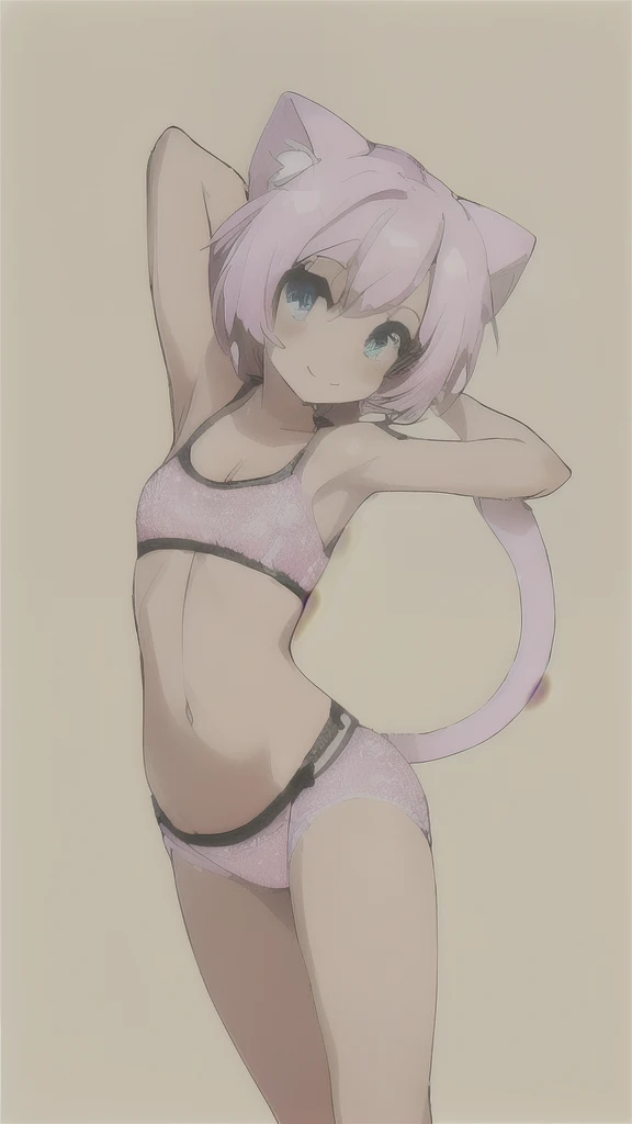 One、solo、chest、Staring at the audience、short hair、Big Breasts、Red Eye、belly button、Animal Ears、tail、Swimwear、黒いSwimwear、Gray Hair、Thighs、Cat ear、Dark brown skin、Dark brown skinの女性、猫のtail、Zoom Layer、V字型のSwimwear、布が極小のSwimwear、Too much exposed skin、belly buttonを露出している、No underwear except for the ultra-thin V-front micro plunge.、((Ultra-thin V front micro plunge only))、((黒いUltra-thin V front micro plunge only))