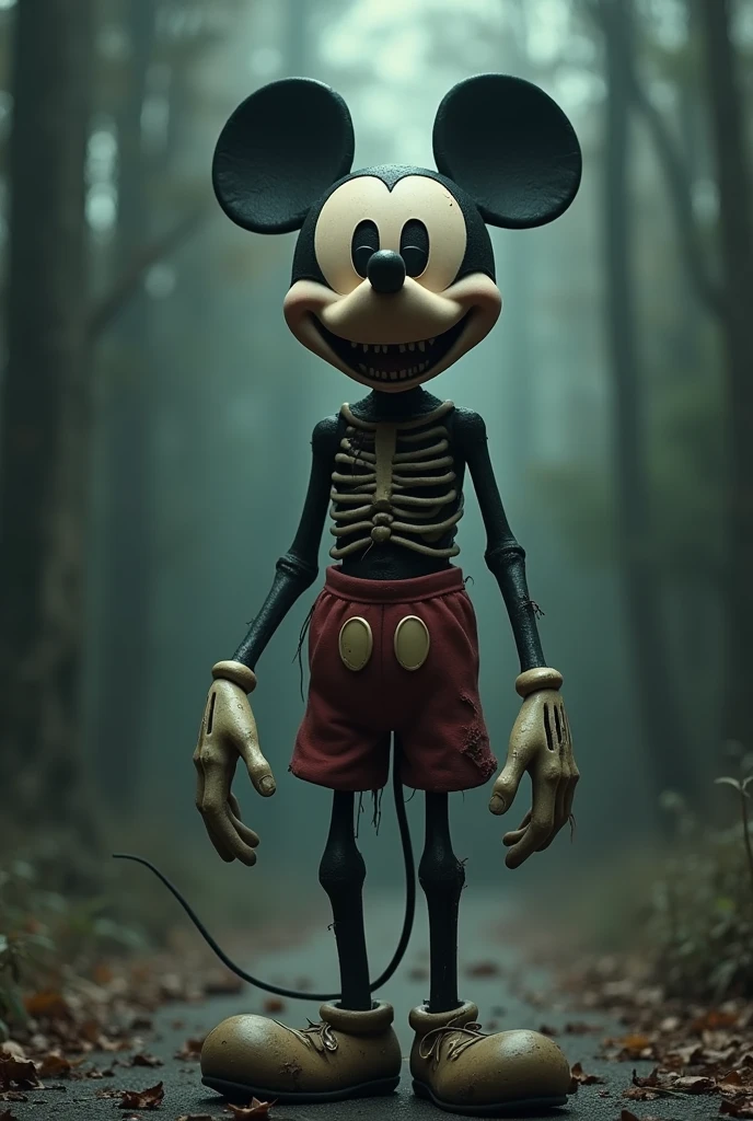 a skeleton mickey mouse , Damien Hirst, anatomically correct, a 3D render, pop surrealism