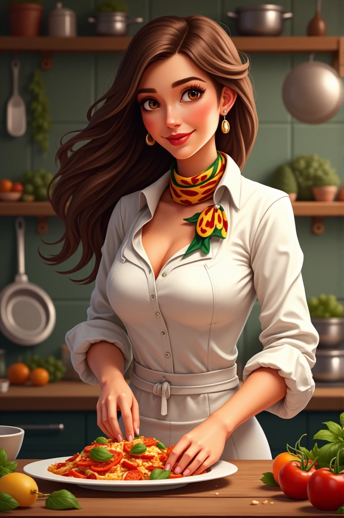 watercolor painting, 1 girl, full body portrait of a stunningly beautiful ( young woman : 1.5 ), wearing ((a short tavern maiden dress)), joyous smile, serving ale mug on a tray, busy tavern, petite body, (detailed face), ((deep cleavage)) , (view from_sides ) , wavy hair, french braid hairstyle, ornate, beautiful tavern background, by artist christophe young and by artist ilya kuvshinov