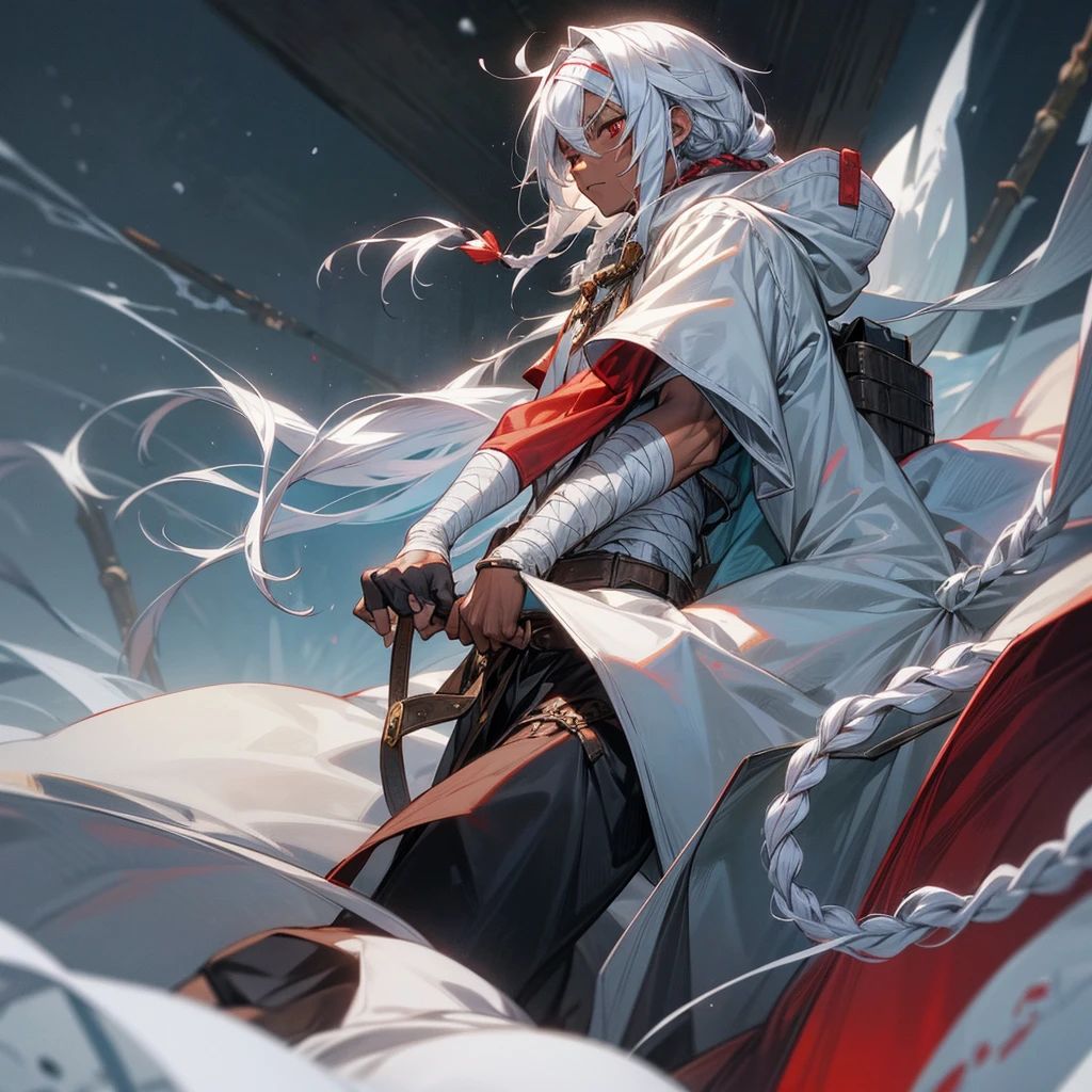 long hair、cute、white stockings、Heart-shaped pupils、solo、gray hair、winter、snow、outdoor、(((golden eyes)))、Ahoge、(((Black hoodie)))、head covering、With weapons、(((((battle)))))、 cold look、 Filmography、 ((((((knife))))))、 village、((((Show the whole body))))、
