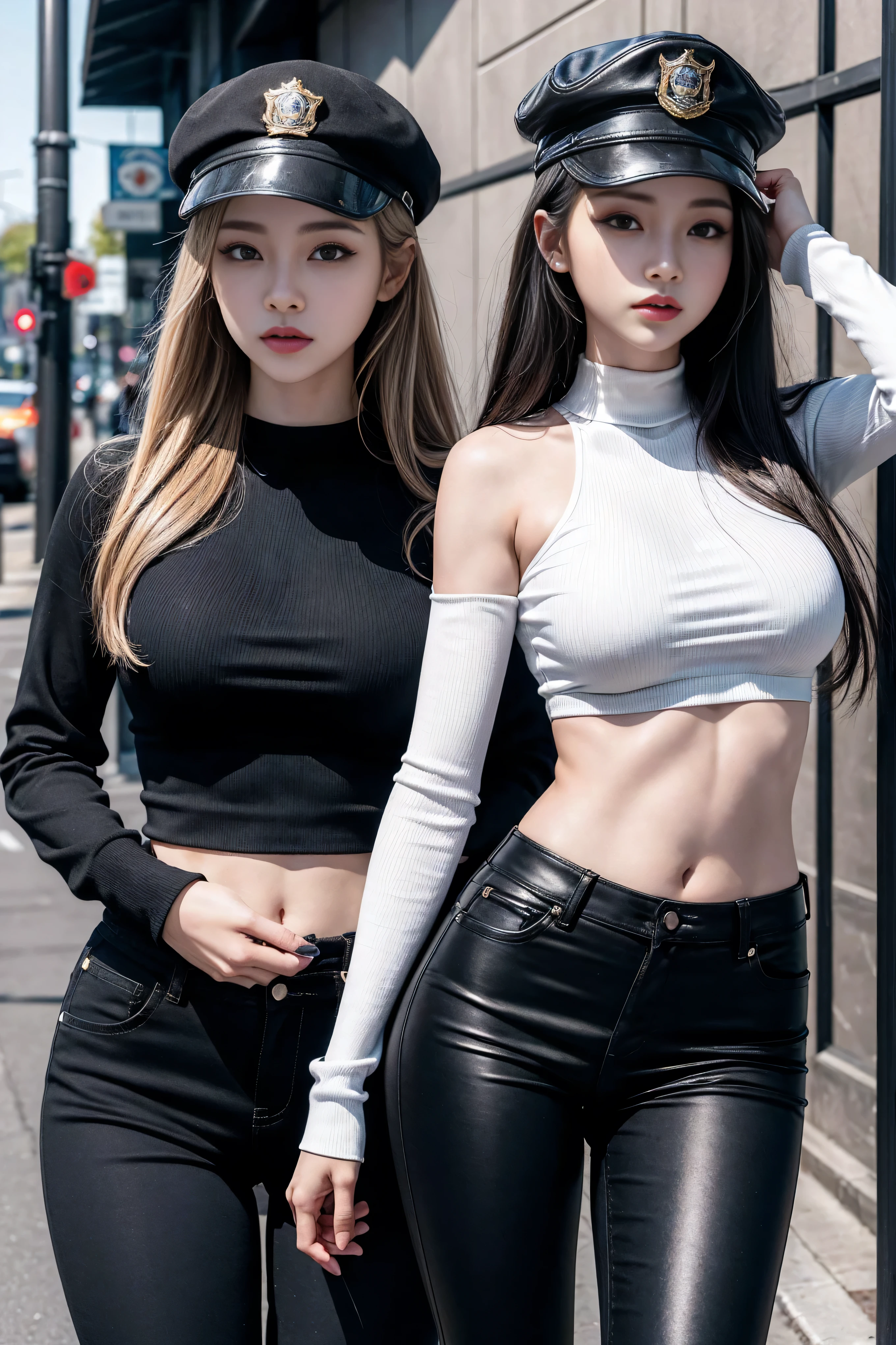 (quality),8K,(masterpiece:1.3),(2 girls:1.3),(In the name of Mina),Beautiful of Korean girls, kpop idol,beauty of woman与完美of身材:1.4,(Vest line,muscular hands:1.2),((layered hairstyle, medium breasts:1.2)), ((view viewer)),(Brilliant smile:1.3),(big ass),actual of,high resolution,Highly detailed facial and skin textures,reality of face,RAW photos,((Pretty face:1.5)),(beauty of woman:1.4),Perfect body example,,((Very rich facial details)),Attention to detail,double eyelids,eye shadow enhancement,Eye for details,professional lighting,Cinema Light Optics,sharp focus,((sporty style)),((Optics, Bright colors、Fit of T-shirt,short skirt,((Lively,positive of,Livelyof thighs)),(of:1.3),Ultra-thin sports bar,hip-covering skirt,There are on the street,
