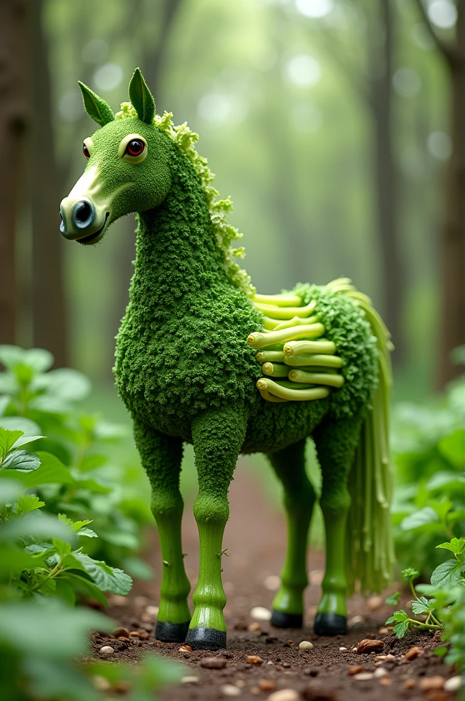 realistic photo of a humanoid carrot rabbit hybrid monster