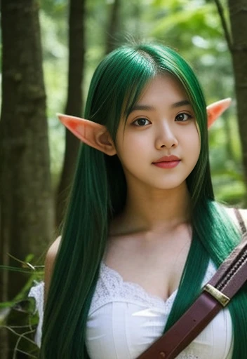 (8K quality、High resolution、Ultra-detailed、最high quality、masterpiece、high quality、Perfect dynamic composition,Gravure photo、Realistic:1.3)、Perfect lighting、One Goblin Woman、Detailed face、Detailed skin、Detailed eyes、Beautiful Face、(Crawling Position、Otherworldly fantasy:1.3)、Green Face、Green Skin、Green body、Green Hair、Pointed Ears、Big Breasts、naked、nude、forest