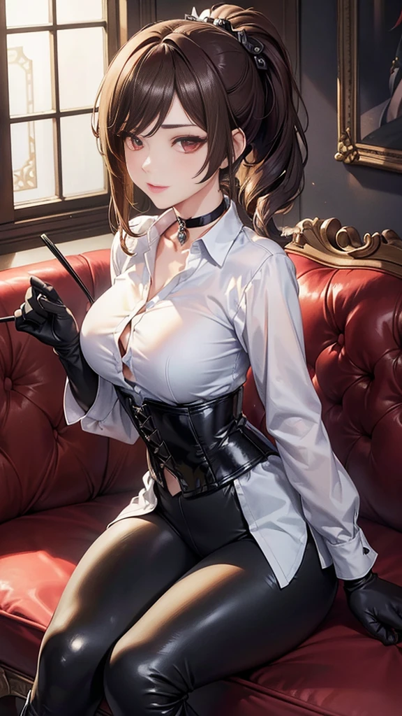 1girl,young girl, shiny skin,big breasts,nice leg line:1.3, thin waist,school uniform, thighhighs,necktie,((pencil skirt)),looking at viewer,from below,full body, ( pantyhose:1.3),(The golden ratio figure),
masterpiece, best quality, best perspective, ultra-detailed and intricate, extremely delicate and beautiful, best quality light, (ray tracing:1.1), anti-aliasing,
realistic,photorealistic,award-winning illustration,(intricate details:1.2),(delicate detailed) (intricate details),(cinematic light,best quality Backlights),clear line,sharp focus,official art,unity 8k wallpaper,absurdres,incredibly absurdres,huge filesize,ultra-detailed,highres,extremely detailed extremely delicate and beautiful,RAW photo, professional lighting,dynamic lighting,light on the face,depthoffield,solofocus,cool beauty,tall woman,black hair,short cut hair,Precisely expresses details such as face and skin texture,beautiful eye,double eyelid,delicate skin,slender body shape,alone,small breast,qbondage (Shibari,hands tied behind back:1.5), (Shibari:1.21),Tied up, legs tied