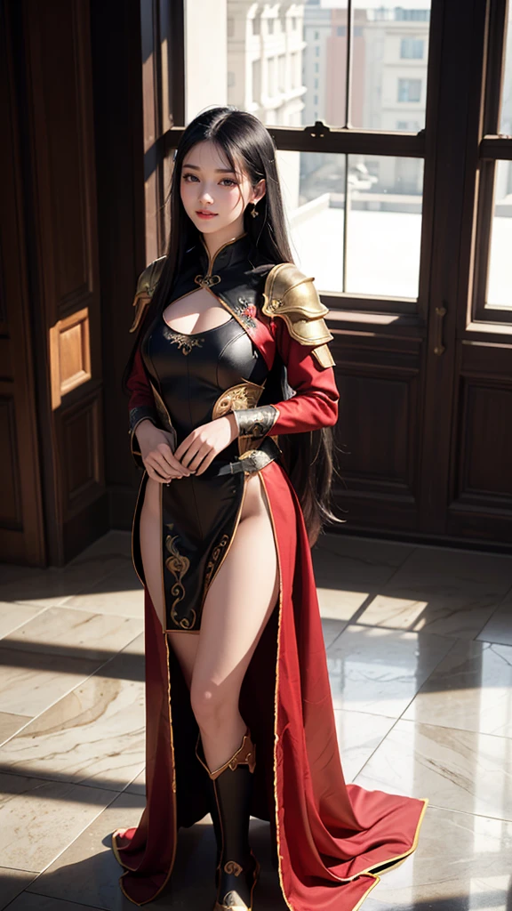 photorealistic, high resolution, 1women, shining skin, solo, jewelry, pink lips, long hair, blue eyes, closed mouth, hips up, fantasy armor, tattoo