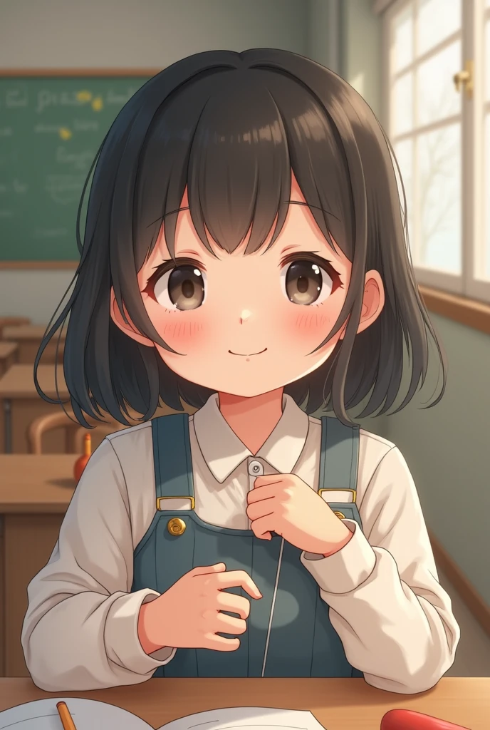 ((chibi:1.2)), (masterpiece), (best quality), high resolution, ultra detail, photorealistic, 8K, intricate face, detailed body, detailed face,
BREAK
1 girl, solo, ponytail, brown hair, big eyes, black eyes, bangs, wide open mouth, smiling showing teeth
BREAK
white blouse, yellow skirt, light blue apron, white socks, holding icecandy, living room