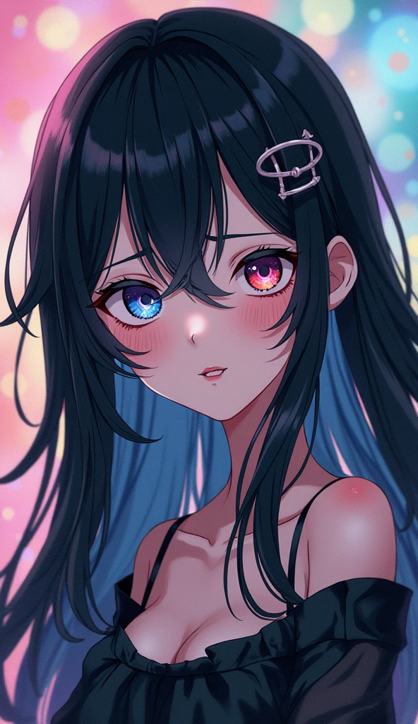 score_9, score_8_up, score_7_up, (chibi:0.3), pretty face, woman, 1girl, long hair, multicolored hair, black hair, sidelocks, blue hair, wavy hair, naked, on fours, medium breasts, closed mouth, smile, upper body, front pov, nsfw, sexy, black background, simple background,