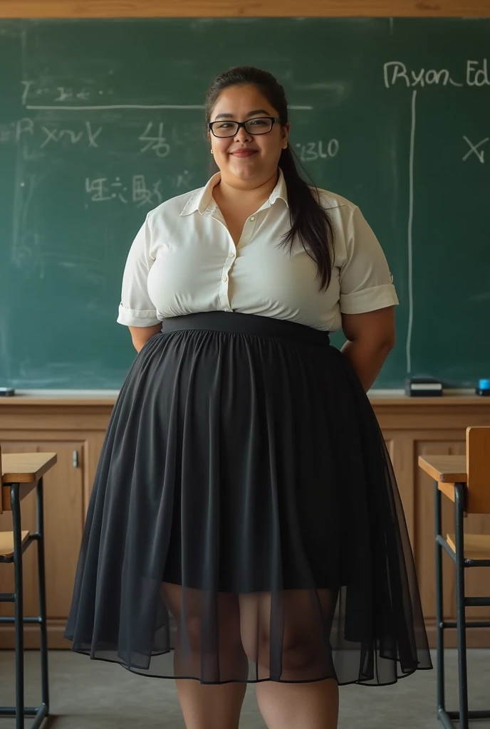 pretty woman at school, tired, chubby, styuding