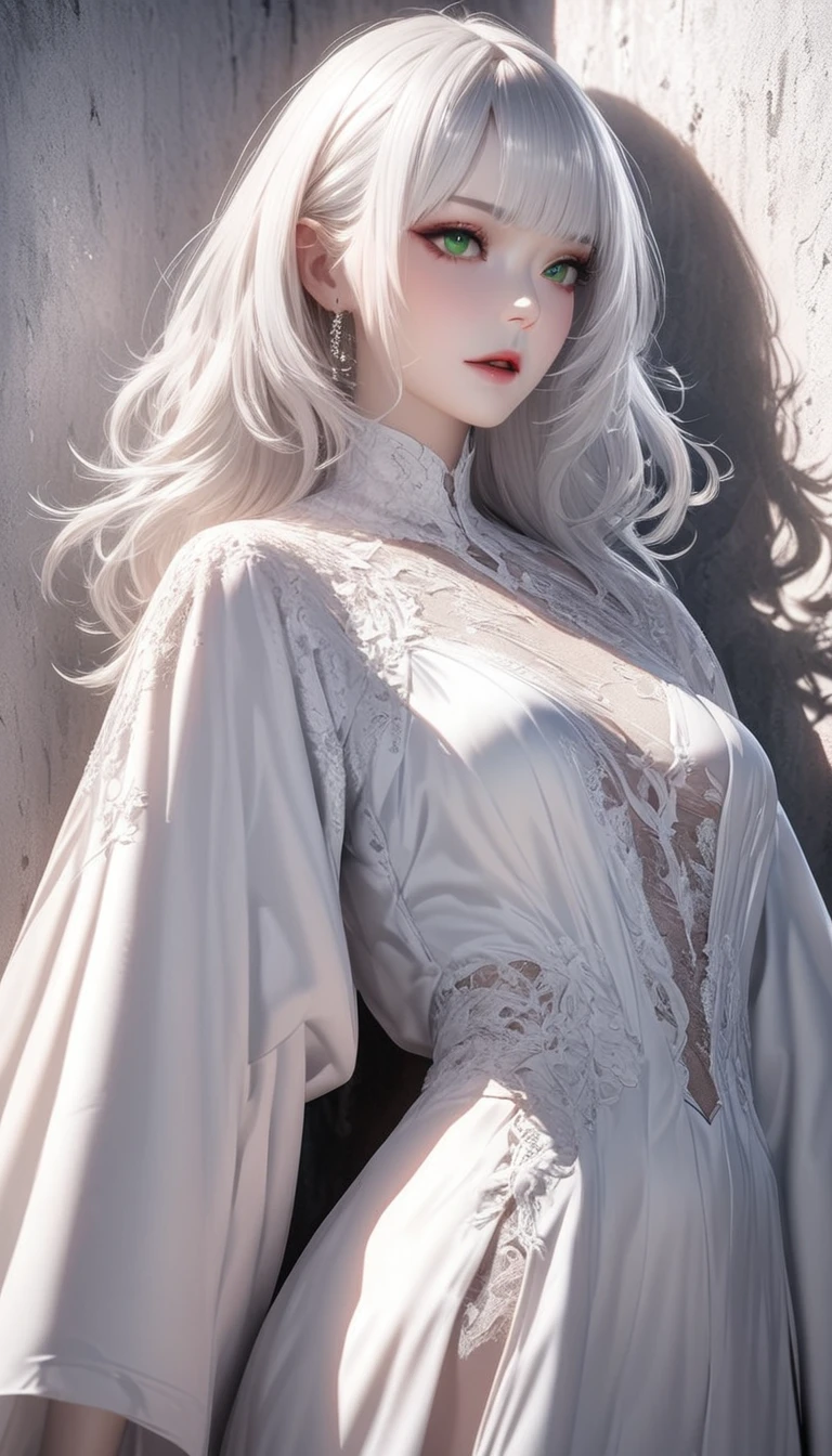 long  white hair，Crying boy