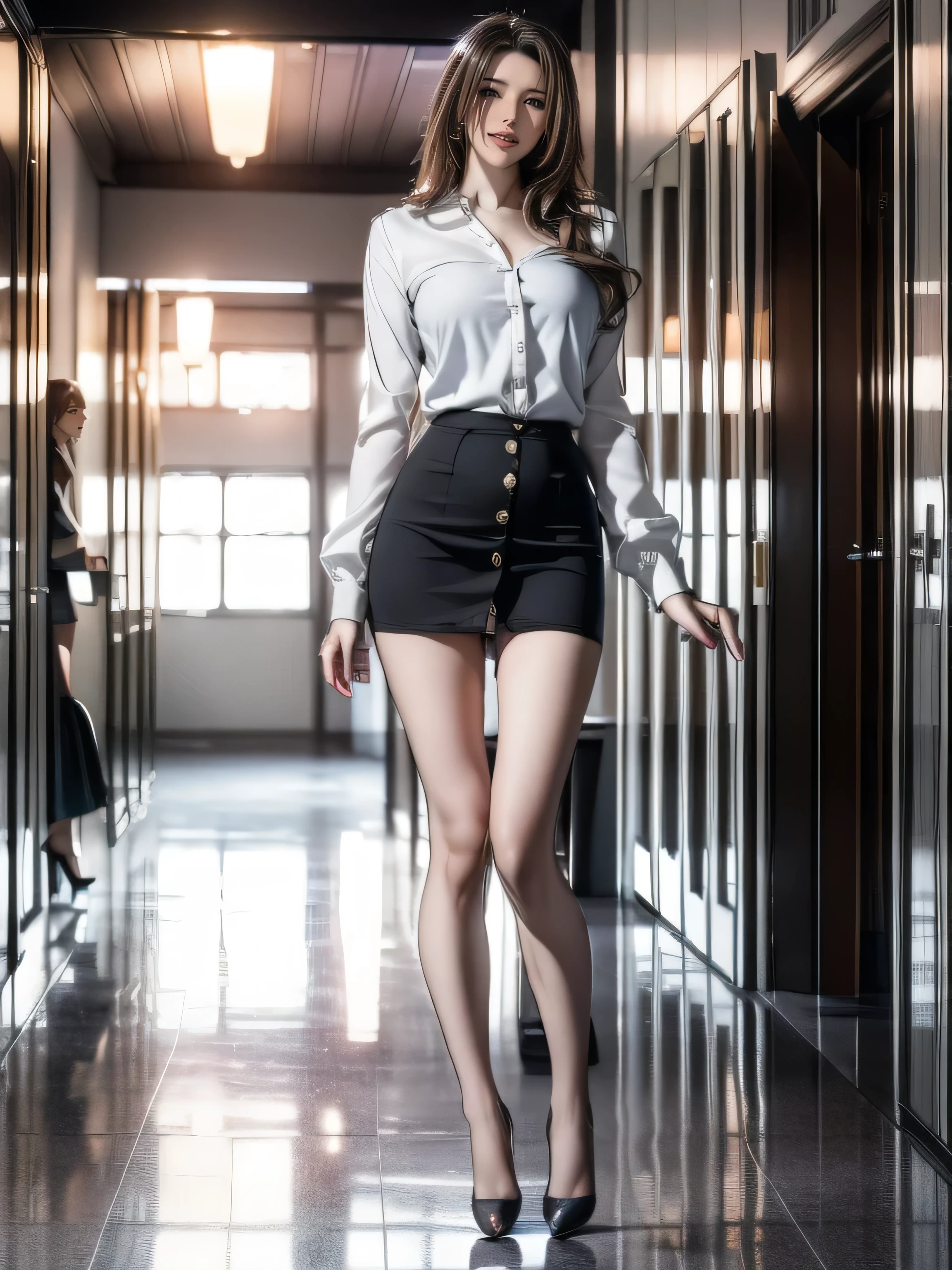(full lenght view), Girl on her knees, (No panties), NSFW, frontal view, (day light, midi, Day), garter belt, (Black skirt (Upskirt) The high waist is raised, Upskirt), looking at viewer, sexy figure, (Masterpiece) (no pants, without underwear), Smile, (bent over), (tilt), (Choker), (long skinny legs, high sandals), Skinny, Full-lengh view