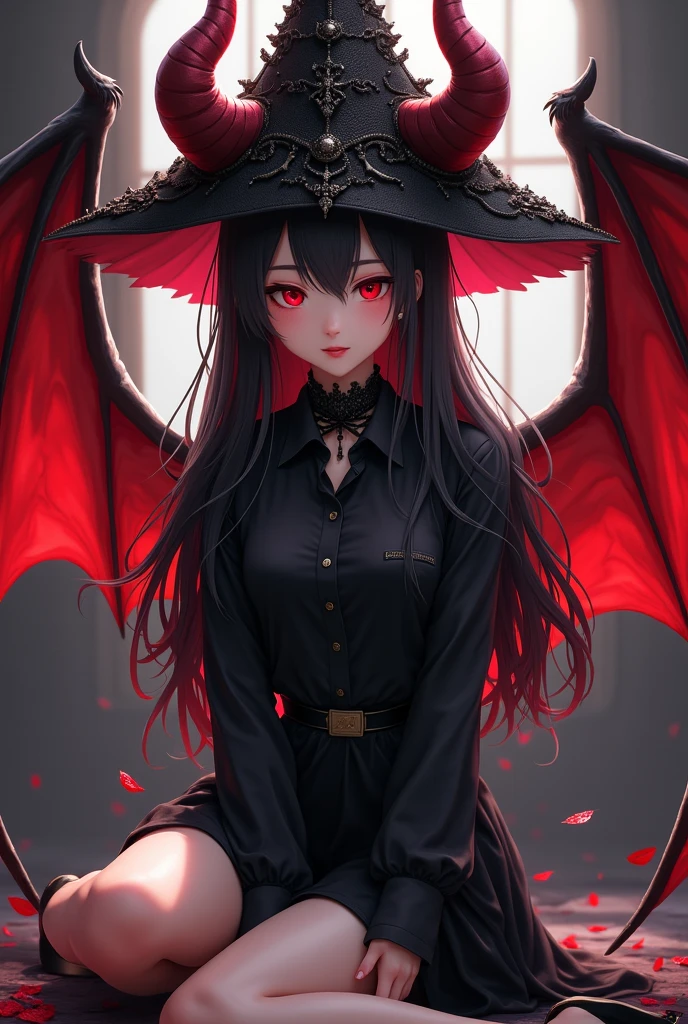 Vampire Girl , Masterpiece, ,(独奏:1.1), a perfect face, (vivid lighting:1.2),beautiful detail eyes, extremely detailed face, perfect lighting,Masterpiece, Best Quality, 1girl, pale skin, hairlong, 20years old , red eyes, fangs, A glass of blood in his hand, Complex hairstyle, vampire fangs, open mouth, sharp teeth, vampire fangs, in full height , seductive position