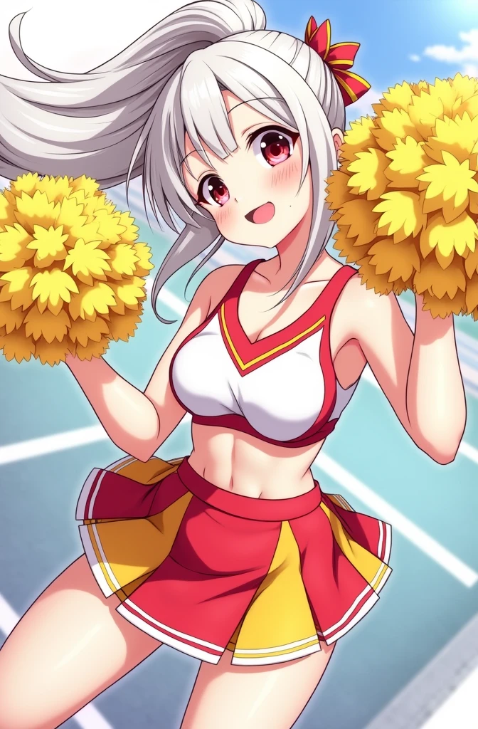 NSFW,koneko toujou (dxd),Gray Hair,short hair,(Cheerleader:1.5),(Embarrassed:1.5),blush,(Estrus:1.3),(sexual excitement:1.5),(Ecstasy face:1.5),(orgasm:1.3),(Perfect hands),(Perfect Anatomy),(masterpiece),(highest quality),One man,(Doing sex:1.5),Leg spread,Lift your butt,playground,Ahegao、Wide-eyed、Cross-eyed、Open your mouth、Sticking out tongue