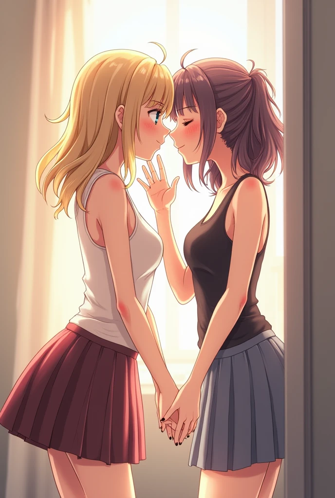 ((young 2girl ,sex,short stature,gyaru)) ,flat chest,black hair, twintail ,,nsfw,heavyset,looking at viewer.stand,frilled mini skirt, sleeveless hoodie,dark alley at midnight,at midnight,orgsm