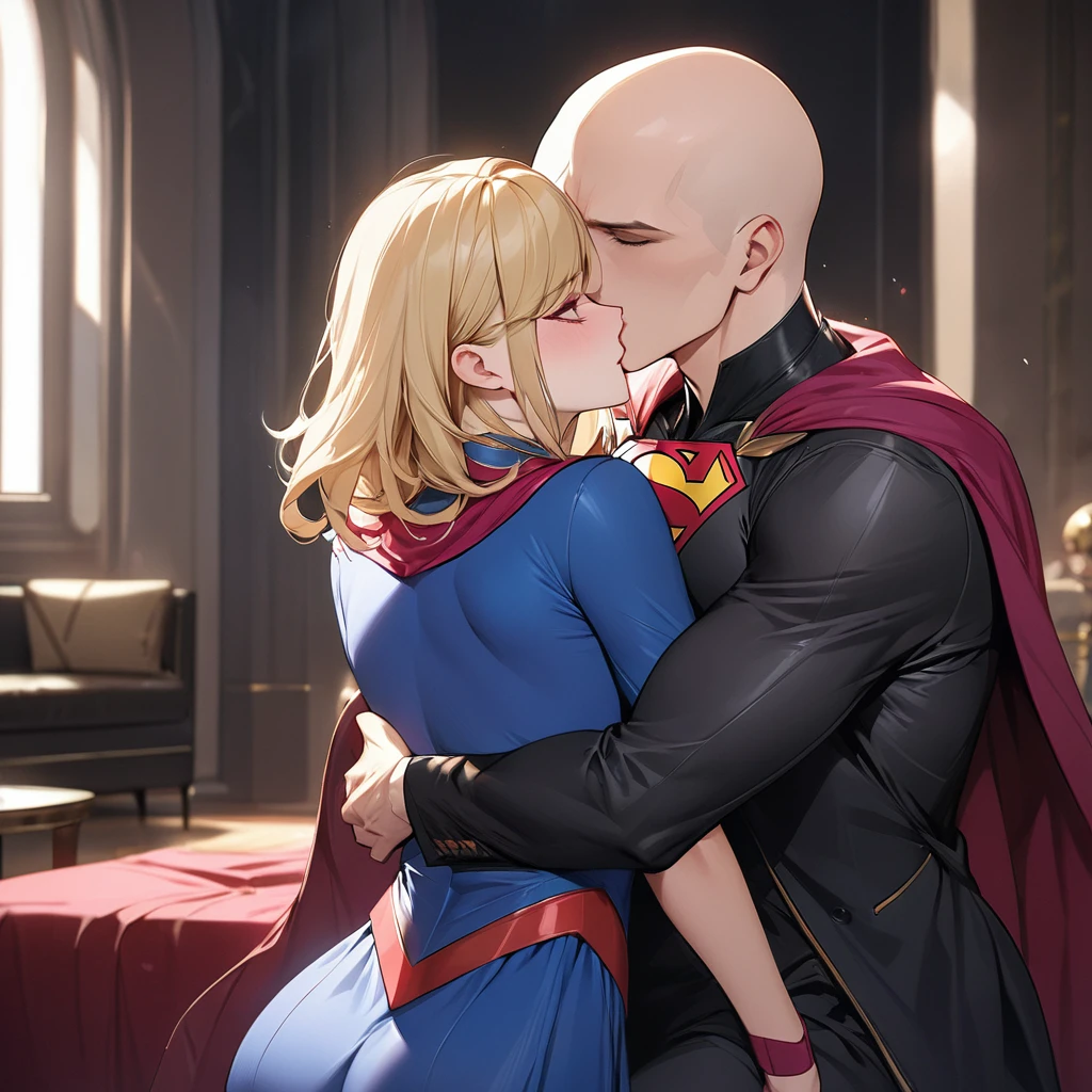 (Masterpiece, highly detailed, highly quality, highly resolutions), bedroom detailed background, bedroom detailed scenario, man and woman kissing, hug, kiss, close eyes, (pov on side), {{1man, 20 years old man, mage, shirtless boy, navel, muscle, Sleeves, cape, shoulder pads, Blonde hairs, mature man}}, {{1woman, 20-year-old woman, crop top, navel, armor, breastplate, animal ears, red hair, suit shorts, Armor Shoulder pads, sexy, mature women}}, The boy is making out on a girl, girl seducing the boy, Tounge kissing, the girl leans the boy against the wall