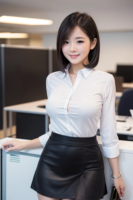 (8ＫRaw photography、top-quality、masuter piece:1.2)、ultra-detailliert、ultra res、(realisitic、rialistic photo:1.37)、portlate、high-definition RAW color photography、Professional Photography、highly detailed and beautiful、ighly detailed、8ＫImage wallpaper、amazing detailed、huge filesize、Official art、Highly detailed CG Unity 8ＫWallpapers of、Very detailed beauties、extra detailed face、extremely detailed eye、highlydetailed skin、extremely detailed fingers、highly detailed nose、very detailed detailed mouth、Perfect Anatomy、细致背景、prety woman、Realistic body、de pele branca、glistning skin、Handsome body、kawaii、kawaii faces、Lifelike face、Delicate eyes、Looking at the camera、front facing、beautiful thigh、(Highly detailed white skin)、Tecateca、embarassed face、Excited face、(looking at from the front:1.2)、(Japan beauties:1.2)、(((Lift the skirt、Lift the skirt with both hands)),((25 year old beautiful office lady wearing white clothes :1.2))、((Beautiful woman standing in front of a chair))、((Small office with one computer))、Sweet smile 、skirt by the、((Panties that change color from image to image､Short Cut Hairstyle))、large udder、(Faces and expressions that change with each image)、((Short Cut Hairstyle))