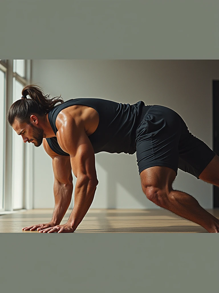 man doing push-ups while covered in moonlight