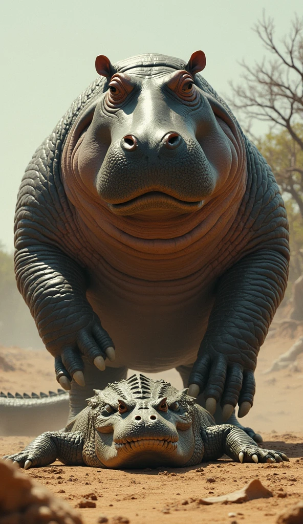 ((((A very obese emerald-colored crocodile, Crocodile facing backwards, Emerald scales, Buttocks up, A lot of poop, Backward composition, feral, on all fours, raised up)))), Wild ferocious crocodile, Spiky scales all over the body, A glittering silver mane, Very short legs, Screaming facial expression, Roaring crocodile face, Backward body, Reptile Eyes, Longitudinal pupils, A body covered with a lot of fat, Abnormally obese head, A lot of fat on the neck, A belly so obese it covers the ground, Fat gap, Abdomen swollen enough to touch the ground, A huge, mountain-like swollen abdomen, Abnormally fat arms, Overweight and flabby legs, A body that seems to be crushed by a huge abdomen, A body that fills the screen, Rubble background, All fours pose, Wet scales all over the body, Soaking wet, ((((feral))))