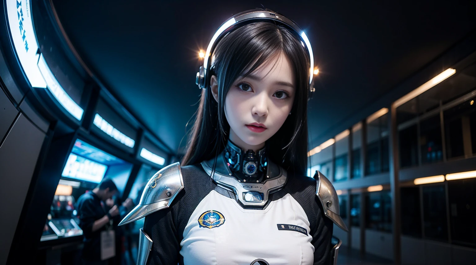 Futuristic high-tech style,best quality,Fairy Skin,(every time :1.2),eternal,Ultra Detailed,Practical,high quality,Light,Light线追踪,Ultra HD,upper body, Future Iron Man Mech,shooting,Battery,Transmitter,Large caliber artillery,Rostlan 8K,Armored Girl,Wearing a cyberpunk technology helmet,Warframe Helmet,With breathing Light,The armor of the future shines,Armed Cannon,High-tech armor,Mechanical fuselage,There is a machine on the face,Cyberpunk machinery,脸上有发Light的灯管,Silver decoration