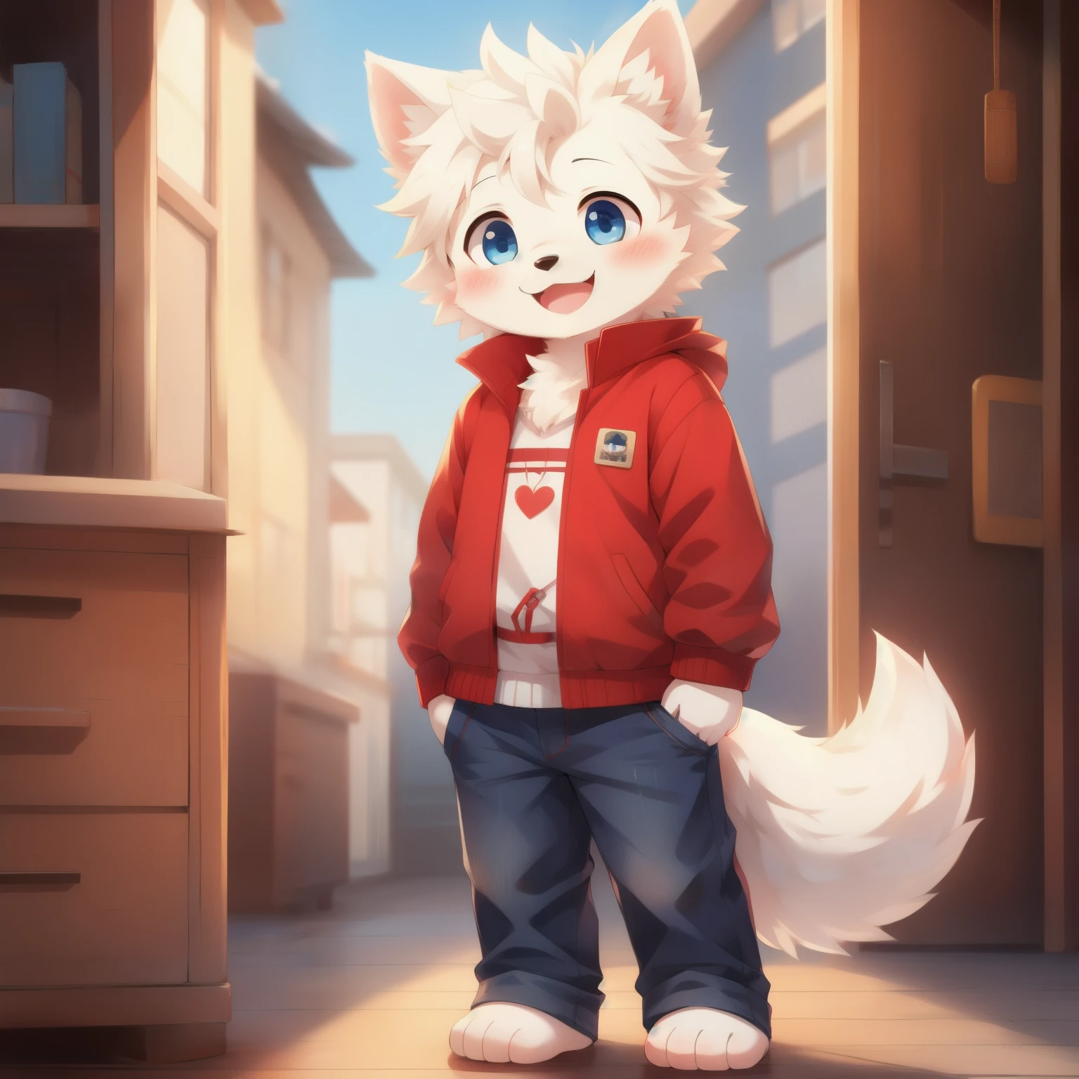White cat,full-body shot