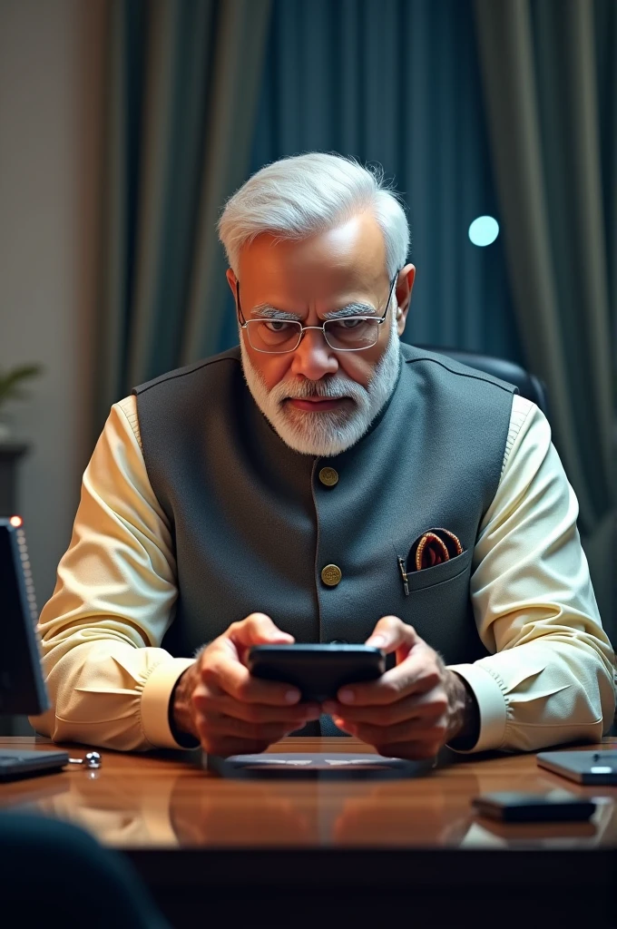 Narendra Modi taking selfie with smile, 3d ,utra dramatic --auto --s2