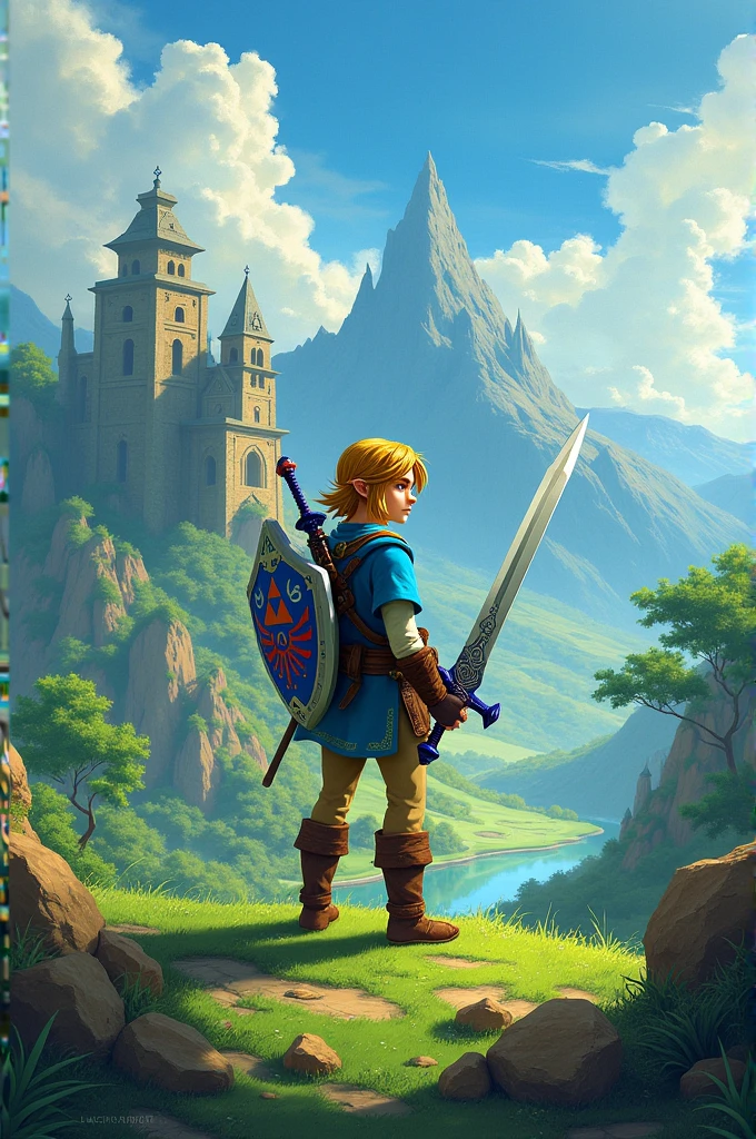 link , sword, vibrant colors,<lora:stained_glass_style_v1_sdxl:1>