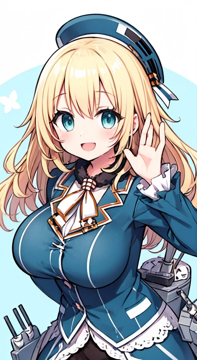 Kantai Collection,Atago,Hurrah pose,smile,