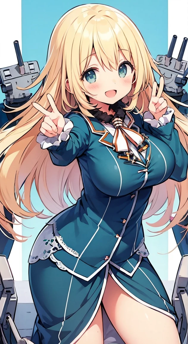 Kantai Collection,Atago,Hurrah pose,smile,