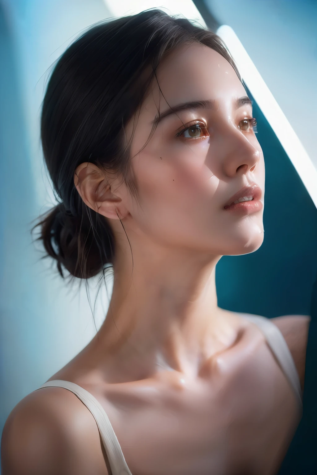 ((Masterpieces with up to 16K resolution:1.6)),Highest quality,it is really amazing,Very detailed,Ultra-high resolution,((Real:1.5)),((Realistic:1.5)),Increased depth of field,((Cinematic Light Effects:1.5)),
Elegant mature woman,
Long black hair,((Ultra-detailed and beautiful faces:1.5)),Translucent white skin,Very detailed skin texture,Great proportions,Anatomically correct body,
Elegant high leg swimsuit,Artistic design,Beautiful and detailed pattern,Luxurious jewellery decoration,Detailed fabric texture,
Coastal landscape at dusk,Dark clouds and dark sky,delay々Continuing sandy beach, Deserted Beach,Dark sea surface,
((Focus on a woman's face:1.5)),(((Cinematic Angle:1.8))),