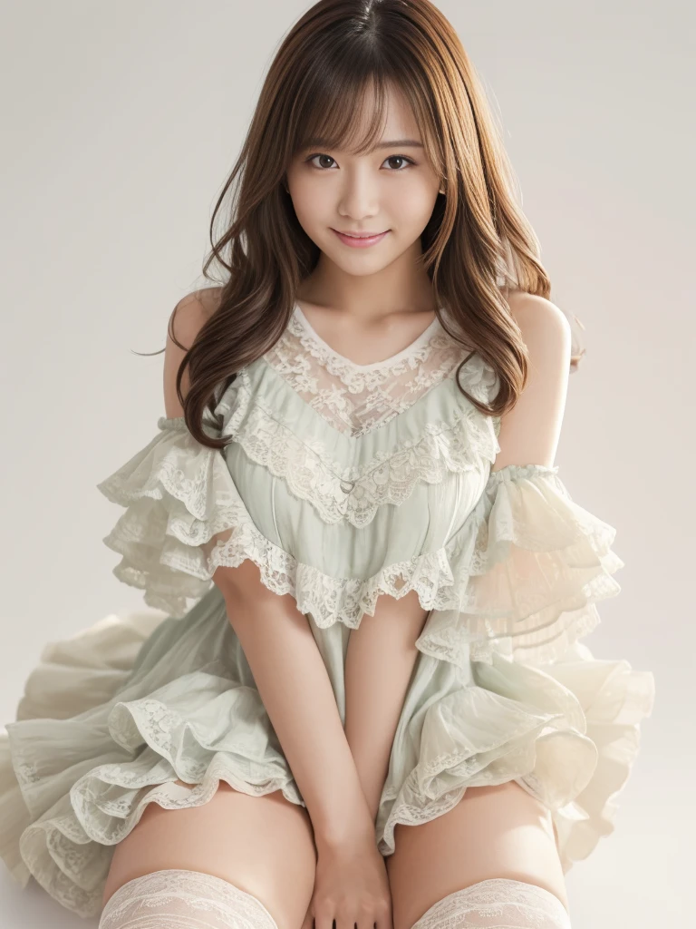 (8k, best quality, masterpiece:1.2), (realistic, photo-realistic:1.37), ultra-detailed, 1 girl,cute, solo,beautiful detailed sky,dating,(nose blush),(smile:1.15),(closed mouth), big breasts,beautiful detailed eyes, (long hair:1.3),floating hair NovaFrogStyle, full body, full of body, white tank top, ikuta, erika