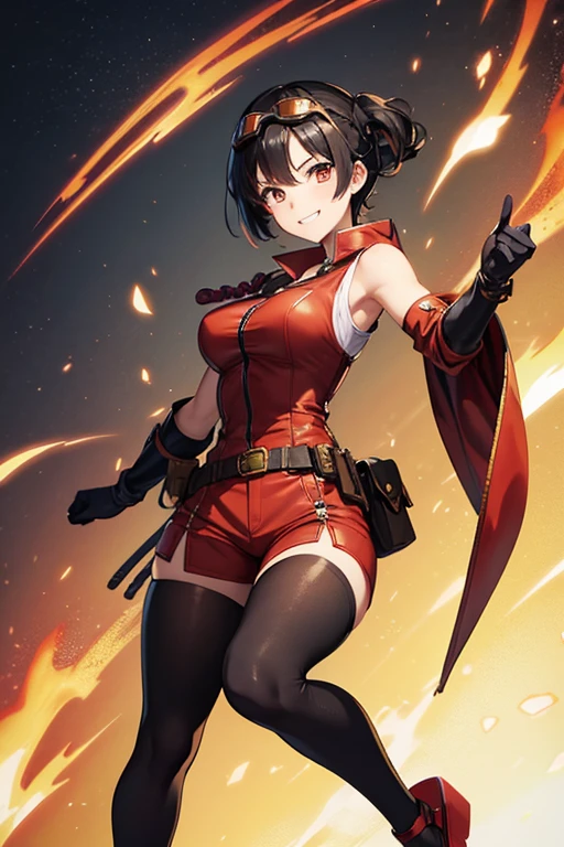 Megumin ((best quality)), ((masterpiece)), (detailed), ultra detailed, a girl, solo look, looking at the viewer, (interview: 1.3), beam, belt, black hair, brown hair, cape, collar, diffraction_spikes, dress, eyebrows visible through hair, fingerless gloves, gloves, glitter, glowing weapon, hat, megumin, open mouth, red dress, red eyes, short hair, small breasts, solo, personal witch hat, correct anatomy,  masterpiece, best quality, (masterpiece), (best quality: 1.4), (ultra highres: 1.2), (hyper-realistic: 1.4), (photorealistic: 1.2)