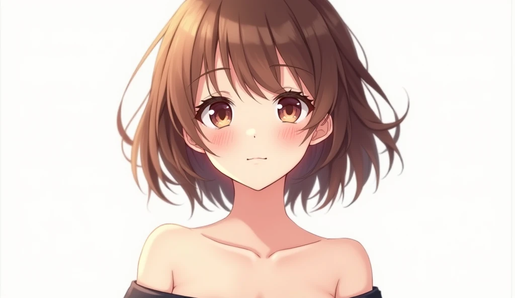 (masterpiece), (best quality), (ultra-detailed), very aesthetic, illustration, perfect composition, intricate details, absurdres, detailed face, (intricate),1girl, (isshiki iroha, yahari ore no seishun lovecome wa machigatteiru, brown hair, brown eyes, medium breasts), (realistic face:0.7), (narrowed eyes), nipple,perfect face, 4k, extremely detailed anime illustration,, enhanced details,cowboy shot,perfect anatomy,smooth skin, (gray background), cristal clear eyes, beautiful face,(anime style:1.5), (highres:2),