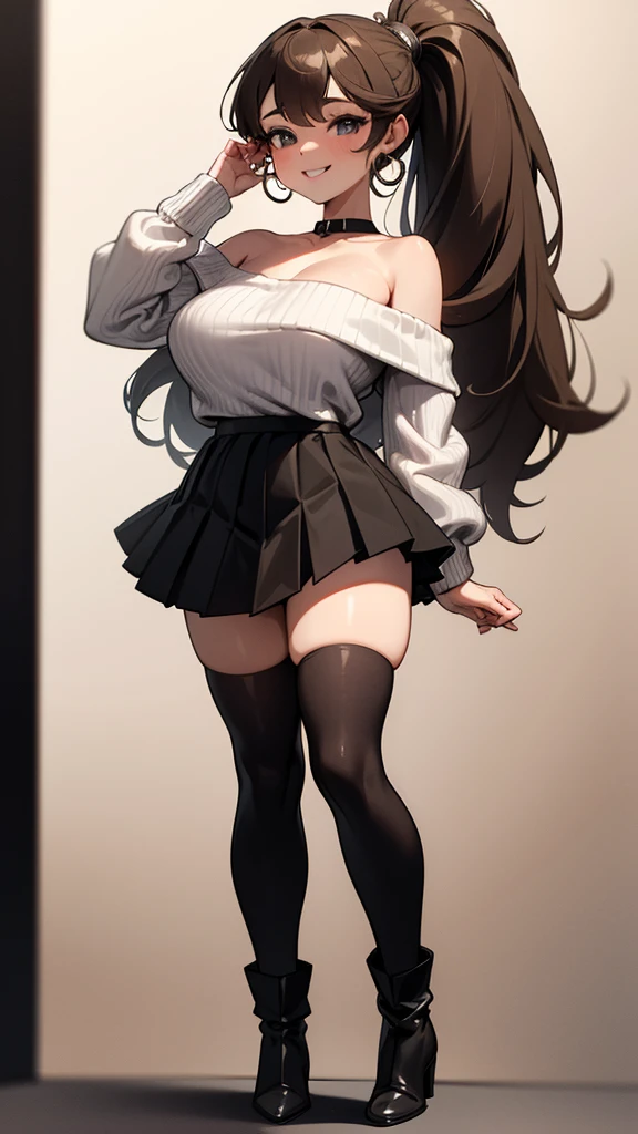 anime, highly detailed face, smooth eyes, highly detailed background, perfect lighting, full body, 1girl, solo, Asuna Yuuki, asuna, indoors, black heels, black thighhighs, light brown hair, bedroom, absurdres, high res, ultrasharp, 8K, masterpiece, looking at viewer (sexy pose:1.2), black thighhighs, brown eyes, very long hair, (full body:1.5), naked, nsfw, , ecchi, horny expression, loving expression, no bra, no underwear, naked, nude, wet , climax, oh_face, both hands holding breasts, squeezing breasts, breasts squeeze, leaning forward and holding breasts, bending over