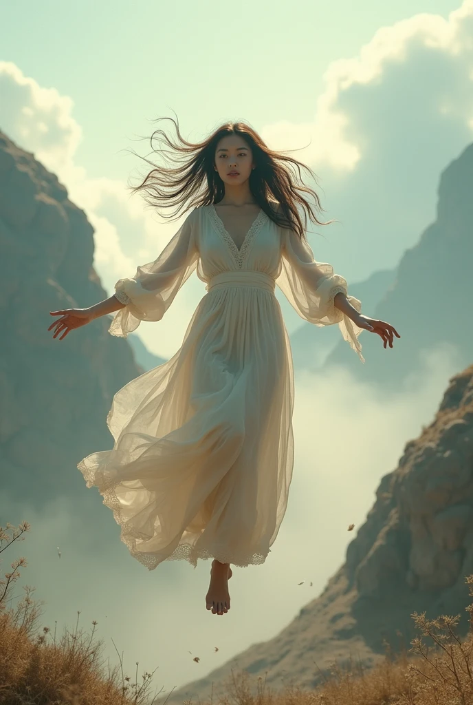 "Create an artistic image that represents the magical formula 'Absolvo Tactum Aurora' – 'I absolve the touch of the dawn.' The scene should capture the beauty and purity of dawn, with soft golden rays of light illuminating a serene landscape. The image should convey a sense of admiration, showing a mage in a reverent pose, raising their hands as they touch the dawn's light, purifying and elevating the tactile sensations of the moment. Add mystical elements like floating light particles and an ethereal aura around the mage, creating an atmosphere of tranquility and renewal. The color palette should include soft tones of gold, pink, and blue, evoking a sense of wonder and reverence."