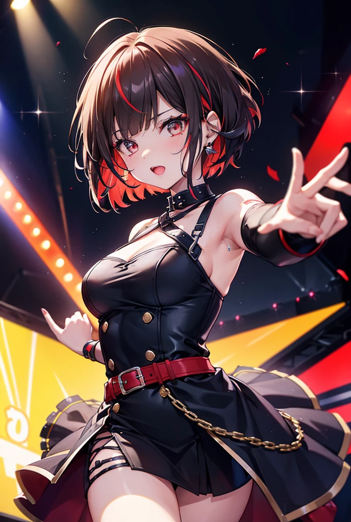 2,A beautiful woman,Beautiful breasts,Moe,Succubus,bat wings on the back,,Dragon horns on the side of the head,Idol singer,Concert Venues,Stand microphone