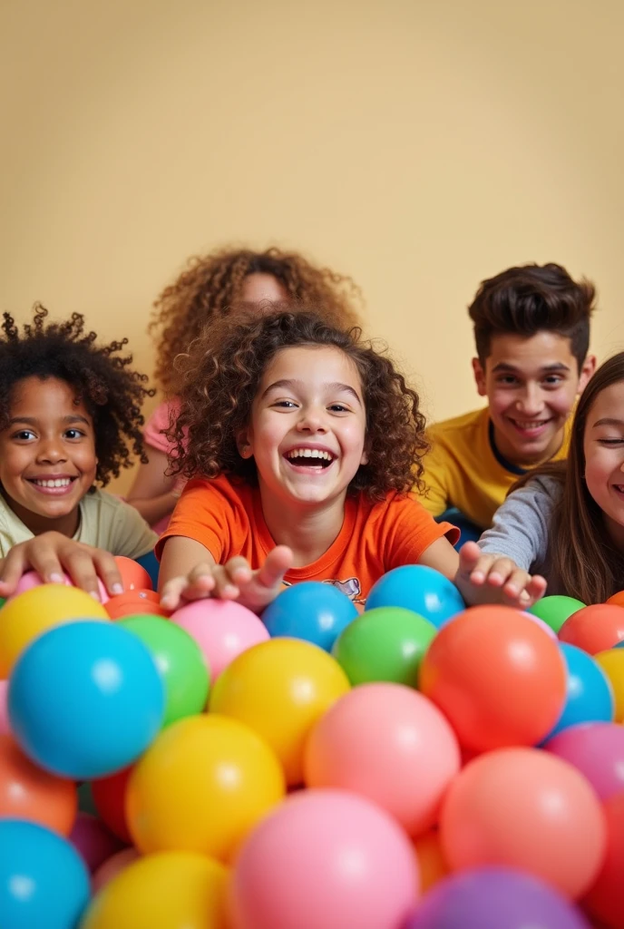 A giant lemon surrounded by children