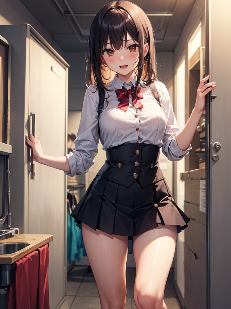 ((Best Quality)), ((masterpiece)), (detailed), men and women,Age 25,Uniform,student,(mini skirt),(Please open the buttons on your shirt),Shoulder Bare,Red cheeks,Underbust,(I can see your chest),(Excited expression),(Seduce),night,circuit,Dim lighting,(暗いnightの背景),(Dimly lit changing room),(Dirty changing room),Let&#39;s take a closer look,sexy,profile((Man and woman kissing)),抱き合うmen and women.Kissing an obese elderly person,(Standing old man),(Old man and woman hugging each other),sweat,(Black garter belt),Short Hair,