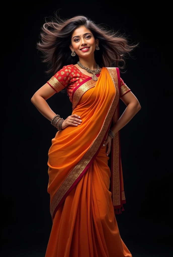 Indian mom wearing kurti pants with welcome pose