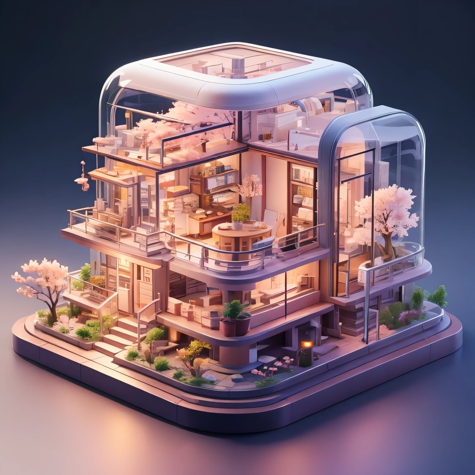 cherry blossoms, Isometric projection
